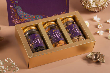 Purple box 3 cavity jar (AKUD202619-Combo : 01)