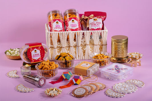 White Rectangle Diwali Gift Tray - (AKUD202611)