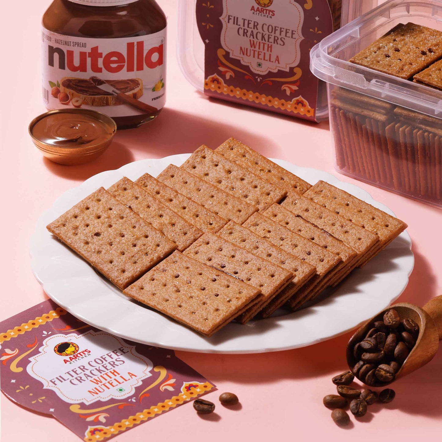 FILTER COFFEE CRACKERS WITH NUTELLA