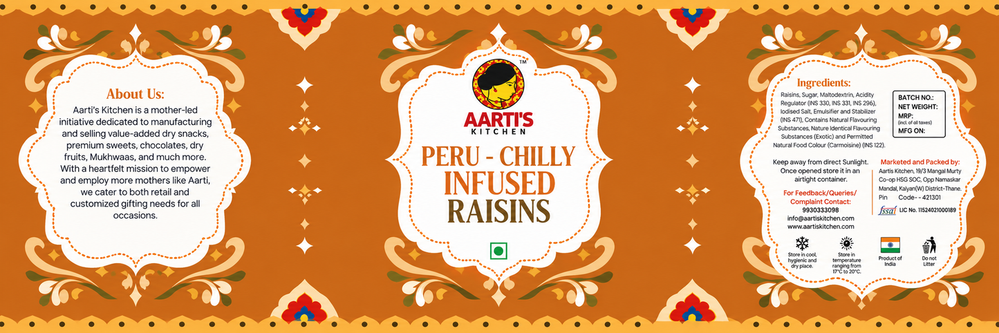 Peru-Chilly Infused Raisins